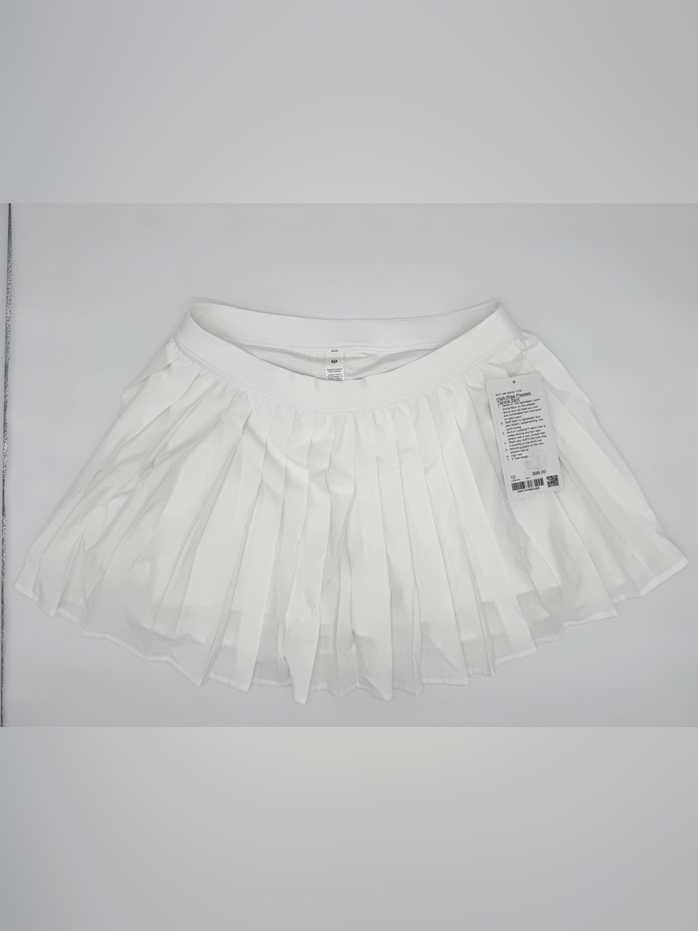 NWT Lululemon High-Rise Pleated Tennis Skirt White Sz 10 LW8AQFS Built-In Shorts - Picture 12 of 12